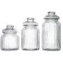 Exclusive Line Ripple Food Storage Tall Glass Jar Canister with Airtight Lid, 42.5 Ounces, 31.8 Ounces, 21.3 Ounces - 3-Piece Set Exclusive Line Ripple Food Storage Tall Glass Jar Canister with Airtight Lid, 42.5 Ounces, 31.8 Ounces, 21.3 Ounces - 3-Piece Set