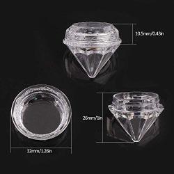 QXcom 25 Packs 5g Clear Cream Box Jars Diamond Shaped Empty Refillable Cosmetic Container Jar Pot with Lid Makeup Sample Trial Case Storage for Lip Blam Lotion Creams Eye Shadow Nails Powder Jewelry