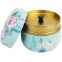 Tea Caddies Tea Jar Storage Holder Teaware Coffee Powder Organizer Cans Round Metal Tea Box Mini Matcha Container,E