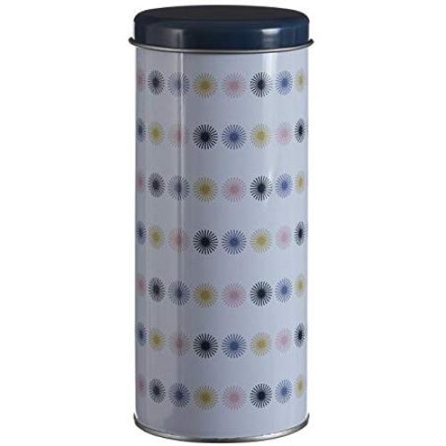 Premier Housewares Joni Storage Canister, Tin, White, 8 x 8 x 18 cm