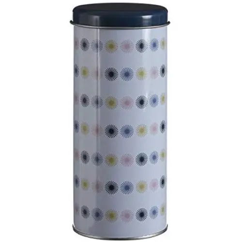 Premier Housewares Joni Storage Canister, Tin, White, 8 x 8 x 18 cm