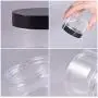 Bouteilles en Plastique Transparentes Rondes de 120 ml (4 Oz) – Lot de 12 – Idéales pour Slime, Bijoux, Maquillage, Ongles, Accessoires – Avec Couvercles à Vis Noirs. Bouteilles en Plastique Transparentes Rondes de 120 ml (4 Oz) – Lot de 12 – Idéales pour Slime, Bijoux, Maquillage, Ongles, Accessoires – Avec Couvercles à Vis Noirs.