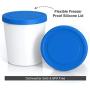 BALCI - Premium Ice Cream Containers (2 PACK - 1 Quart Each) Perfect Freezer Storage Tubs with Lids for Ice Cream, Sorbet and Gelato! (BLUE)