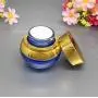 2PCS 30ml/1oz Hochwertige Leere Blaue Glasbehälter mit Golddeckel und Innenpolster - Wiederverwendbare Kosmetikbehälter für Augencreme, Gesichtcreme, Gel, Salben, Hautpflege
