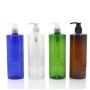2PCS 500ML 17OZ Green Empty Plastic Pump Bottles with Random Color Pump Head Shower Gel Shampoo Lotion Conditioner Storage Holder Refillable Portable Container Jar for Travel Home Use