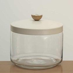 Italo Ottinetti Glass Jar Painted Lid Wooden Knob 2.4 Litre Aluminum, Metallic, One Size