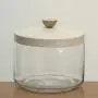 Italo Ottinetti Glas Jar mit Bemalter Deckel und Holznuss, 2,4 Liter Aluminium, Metallic, One Size