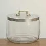 Italo Ottinetti Glas Jar Matte Finish Aluminium Deckel Messing Griff 2,4 Liter Aluminium, Metallic, One Size
