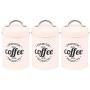 Cwg 3Pcs/Set Tea Sugar and Coffee Airtight Storage Canister Jars with Lids-White