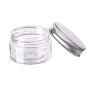 6Pcs 4 Ounce Clear Round Plastic Jars with Aluminium Lid - Empty Sample Containers Bottle Case Pot for Storage Food Lotion Facial Cream Mask Ointment Tea Pill