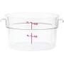Cambro RFSCW2135 Camwear 2-Quart Clear Round Food Storage Container with Cambro RFSCWC2135 Clear Round Lid