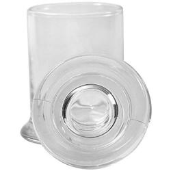 Clear Glass Herb Stash Jar with Lid 2.75 oz with Brass Knuckles Logo from Smoke Promos