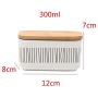 OnePine Food Storage Canister with Seal Bamboo Lids, Square Ceramic Storage Jar for Tea Sugar Coffee Spice Nut (300ml/10.16 oz)