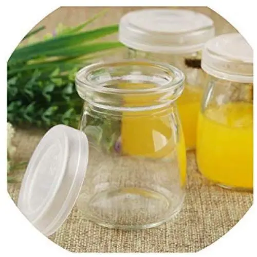 Bouteilles en verre pour mousse/pudding, pots en verre avec couvercle, idéal pour yaourts, confitures, 150ml - 1 pièce.