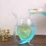 Transparent - Wine Whiskey Glass Heat Resistant Sucking Juice Milk Cup Tea With Drinking Tube Straw - Storage Serving Stirrers Fridge Jars Flask Tumbler Glasses Resistant Carafe More Vase Clear