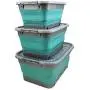 Homz Store N Stow(TM) 17 Gallon Quetschebehälter mit Rädern, Grau und Türkis-Basis mit Klarsichtdeckel, Klappbarer Lagerkasten, (Set von 4)