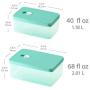 Casa Origin Meal Prep Food Containers with Lid, 2 Pieces - Rectangle (Blue)