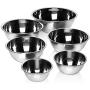 Charlies CKW Premier Stainless Steel Mixing Bowls Set of 6 including 3/4, 1.5, 3, 4, 5, and 8 qt Polished Mirror Finish Nesting Bowls Convenient Cookware for Grilling, Cooking, Baking, Gifts, and more
