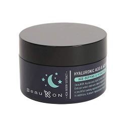 BeauKON Hyaluronic Acid & Acai Night Cream, Hydrating and Anti Aging, Green Tea Extract (1.7 Oz)