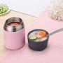 Thermos Food Jar 600ml Thermos Stainless Food Flask,Leakproof Vacuum Insulated Food Containers With Folding Spoon (Color : Yellow)