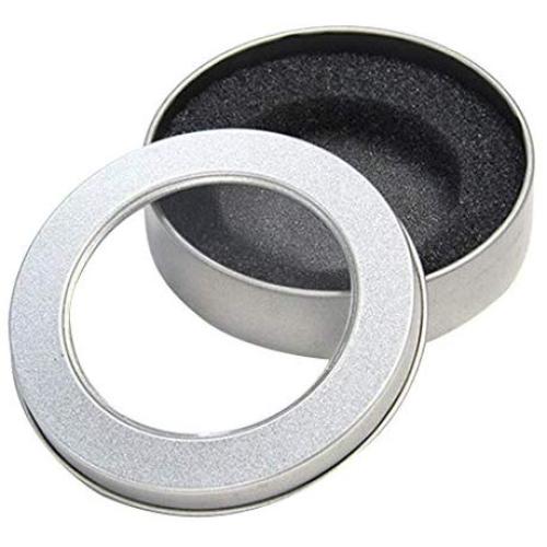 VANKOA Metal Round Empty Tins - Silver Mini Portable Box Containers Small Storage Kit and Home Organizer