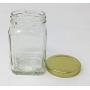 (12 Pack) 6 oz (190 ml) Victorian Square Glass Jar with Gold Metal Lid by Packaging For You