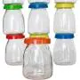 Hatrigo 4 oz Clear Glass Jars With Lids, 10-Piece Glass Yogurt Jars Set with Color Lid, Reusable Small Glass Jars Containers for Baby Food Storage, Canning Jars, Pudding Cups, like Mason Jars 4 oz