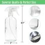 16oz Empty Clear Glass Spray Bottles with Mist and Stream Settings Trigger Sprayer-Refillable Container for Essential Oils, Cleaning Products, Aromatherapy, Plants, Kitchen, Hair(2 Pack) (Clear)