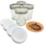 Ball Pint Mason Jars with Storage Lids and Jar Opener - Bundle Pack of 4 16 oz Wide Mouth Jars, 4 Storage Caps, and 1 Spirit Quest Supplies Large Jar Opener