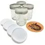 Ball Pint Mason Jars with Storage Lids and Jar Opener - Bundle Pack of 4 16 oz Wide Mouth Jars, 4 Storage Caps, and 1 Spirit Quest Supplies Large Jar Opener