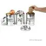 3-teiliges Metallbehälter-Set für Knoblauch, Zwiebeln, Kartoffeln, Silber