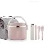 Thermos Food Jar Thermos Stainless Food Flask Pink,Leakproof Insulated Food Containers With Portable Insulated Bag,Multi-storey (Color : Pink, Size : 1000ml)