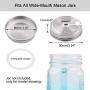 uxcell 6pcs Stainless Steel Wide Mouth Mason Jars Lids with Straw Hole Canning Lids for Drinking & Food Storage