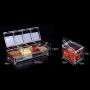 Dsxnklnd 4 in 1 Clear Condiment Jar Seasoning Rack Spice Pots Box Storage Containe with Lid and Spoon