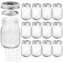 KAMOTA Mason Jars 16 oz With Regular Lids and Bands, Ideal for Jam, Honey, Wedding Favors, Shower Favors, Baby Foods, DIY Magnetic Spice Jars, 12 PACK, 20 Whiteboard Labels Included