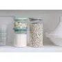Brabantia Stapelbare Glasbehälter, + Graue Deckel, zur Aufbewahrung, Zubehör, 1,1l, 298264