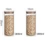 Glass Jars With Bamboo Cover Mini Coffee Sugar Tea Canister Cereal Dispenser Bottle Glass Jars Sealed Storage Tank,25X10Cm 1800Mlx2