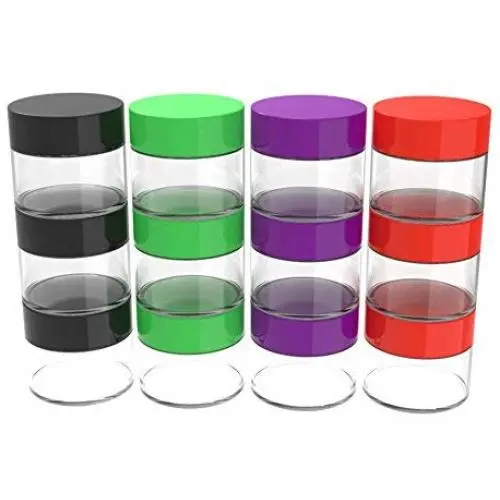 Stalwart 75-0268 12 Piece Storage Jars with Colored Lids, 20ml, Clear Stalwart 75-0268 12 Piece Storage Jars with Colored Lids, 20ml, Clear