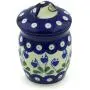 Polish Pottery 4?-inch Jar with Lid made by Ceramika Artystyczna (Bleeding Heart Peacock Theme) + Certificate of Authenticity