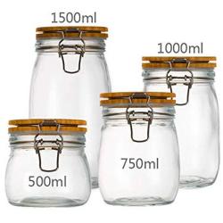 Glass Sealed Jars, Kitchen Household Grain Storage Tanks, Storage Jam/Honey/Coffee/Nuts