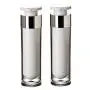2PCS 50ml Empty Portable Acrylic Airless Pump Bottle Makeup Facial Cream Lotion Essential Oil Cosmetic Toiletries Liquid Storage Travel Size Containers Jar Pots