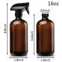 Glasprayflaschen, leer, 473 ml (16 oz) Boston-Form, Auffüllbarer Behälter für ätherische Öle mit Funnellabeln für Reinigungsmittel, Aromatherapie-Lotionen, Flüssigseifen (Braun-Schwarz)