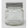 8 oz Square Mason Jar Silver Lids (12 Pack)