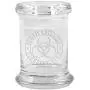 Clear Glass Herb Stash Jar and Lid 2.75 oz with Zombie Outbreak Logo from Smoke Promos