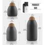 SINBROL Kitchen Food Storage Containers Creative Ceramic Jar,3-Piece Food Storage Tanks Grains Sealed Cans Tea Cans Household, Wood Lids,Salt Sugar Pepper Spice Coffee Canister Cookies