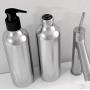 3PCS 120ml/4oz Empty Refillable Aluminum Lotion Pump Bottle Containers Holder Jars With Black PP Pump Head For Cosmetics Essential Oil Cleanser Emulsion Makeup Toiletries Liquid Shampoo Shower Gel