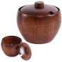 UPKOCH Wooden Spice Jar Seasoning Storage Box Spice Box Dispenser Sugar Salt Pepper Canister for Kitchen Home Restaurant