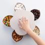 Storage Box, Bloom Rotating Snack Box Flower Design Candy Food Storage Box Jewelry Organizer 5-Compartment - BPA Free - Freezer and Dishwasher Safe????? (Gray)