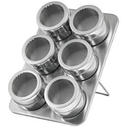 INOXPRAN GL6 Pack of 6 Jars with Magnetic Stand Stainless Steel