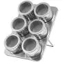 INOXPRAN GL6 Pack of 6 Jars with Magnetic Stand Stainless Steel